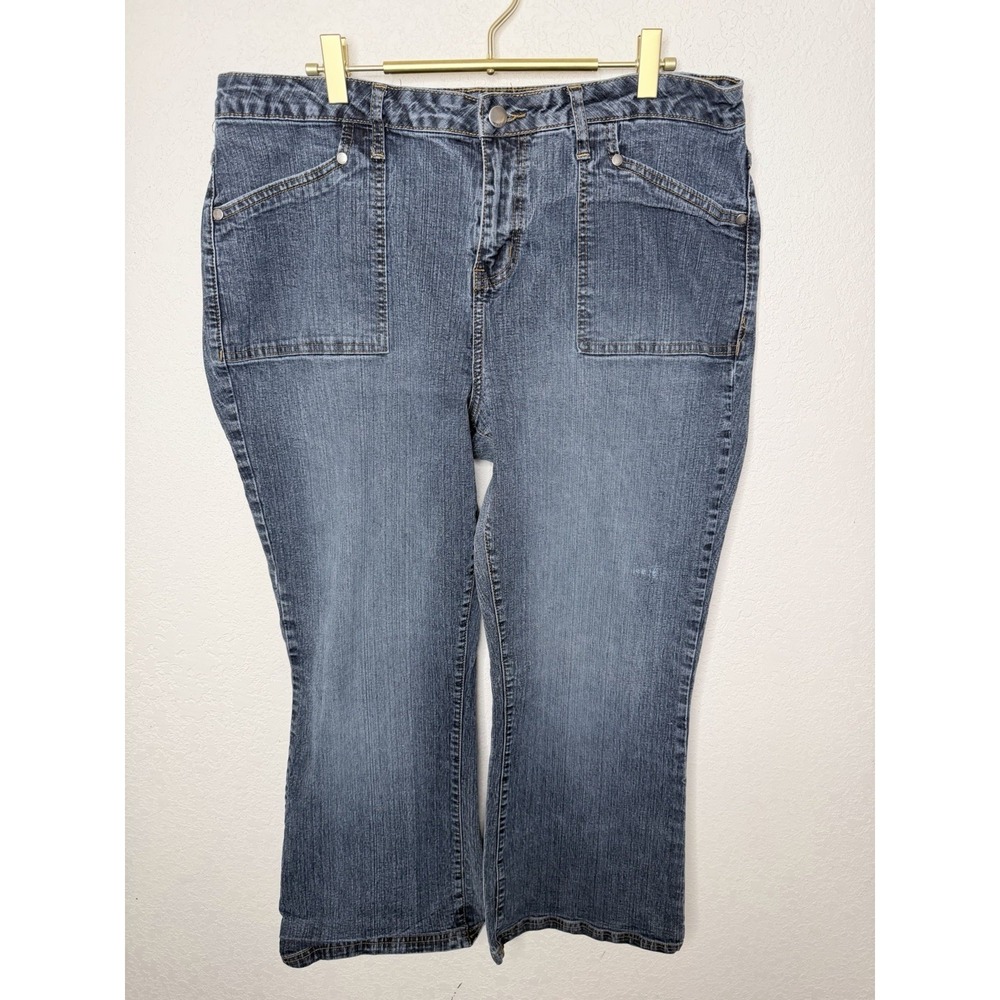 ZD Premium‎ Bootcut Jeans Womens Size 18S Blue Denim Flap Pockets
